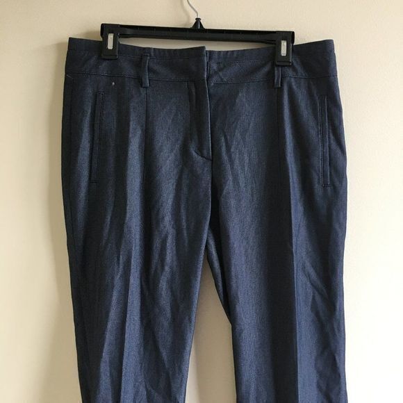 ZARA BASIC STRAIGHT LEG DRESS PANTS LIGHTWEIGHT NAVY BLUE WOMENS SIZE L - Picture 2 of 8